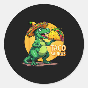 Adesivo Tacosaurus cinco de maio festa t-rex chapéu