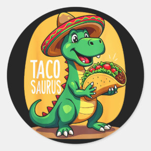 Adesivo Tacosaurus cinco de maio trex chapéu dino