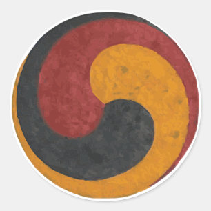 Adesivo Taegeuk em vermelho, preto e ouro