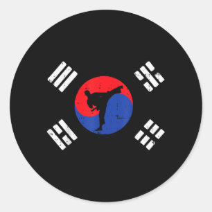 Adesivo Taekwondo Bandeira da Coreia do Sul Vintage Artes