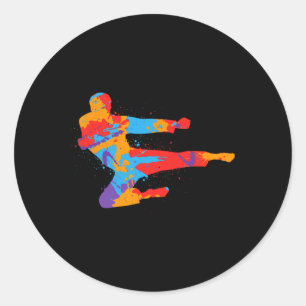 Adesivo Taekwondo Colorful Arts Men Crianças Meninas Kara