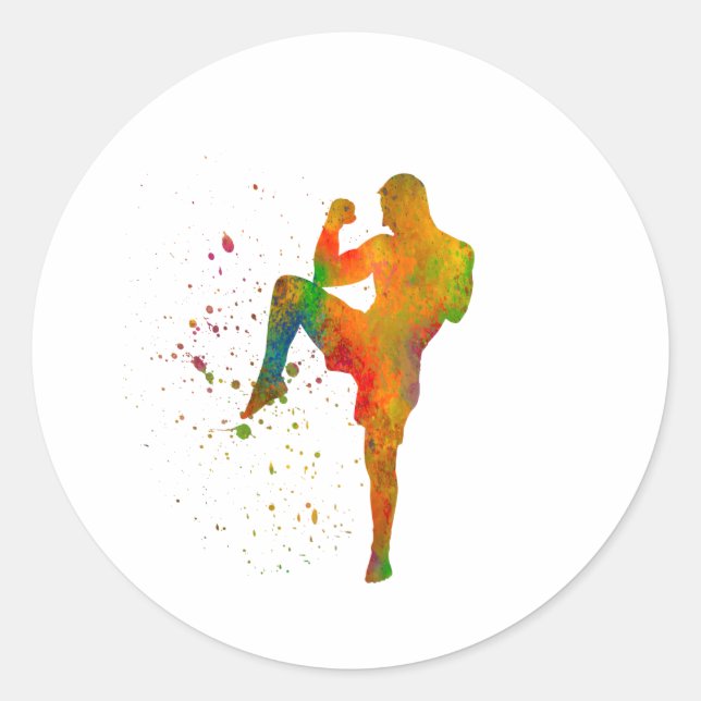 Adesivo Taekwondo-karate en acuarela (Frente)