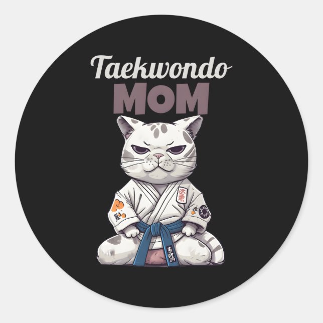 Adesivo Taekwondo Mãe Cat Karate Judo (Frente)