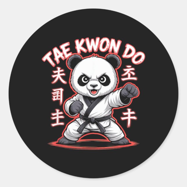 Adesivo Taekwondo Panda - Engraçado MMA Tkd Coreano (Frente)