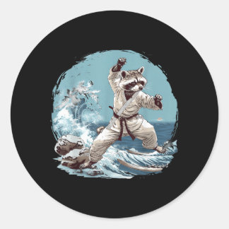 Adesivo Taekwondo Raccoon Kickboxing Animall Jiu-Jitsu