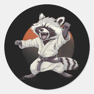 Adesivo Taekwondo Raccoon Kickboxing Animall Jiu-Jitsu