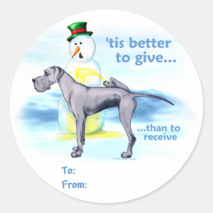 Adesivo Tag azuis do presente de great dane BTG UC