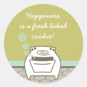 Adesivo Tag de sorriso do presente do cozimento do
