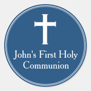 Adesivo Tag do favor do comunhão dos azuis marinhos