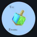 Adesivo Tag do presente de Dreidel<br><div class="desc">Estes Tag bonitos são a maneira perfeita de identificar o doador e receptor de todo o presente!</div>