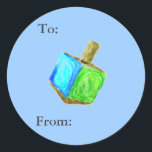 Adesivo Tag do presente de Dreidel<br><div class="desc">Estes Tag bonitos são a maneira perfeita de identificar o doador e receptor de todo o presente!</div>