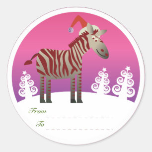 Adesivo Tag dos presentes do Natal: Zebra