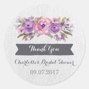 Adesivo Tag florais do favor do chá de panela da aguarela