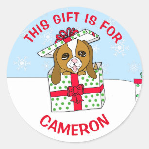 Adesivo Tag personalizado bonito do presente do cão de