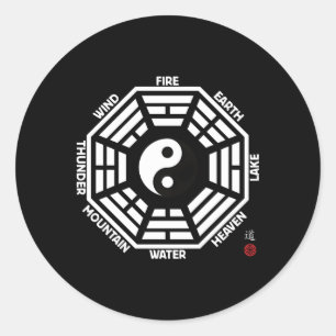 Adesivo Tai Chi Yin Yang King Wen Bagua