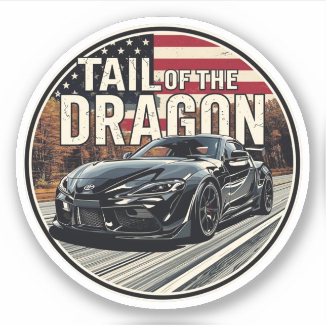 Adesivo Tail of the Dragon Deals Gap sports car road trip  (Frente)