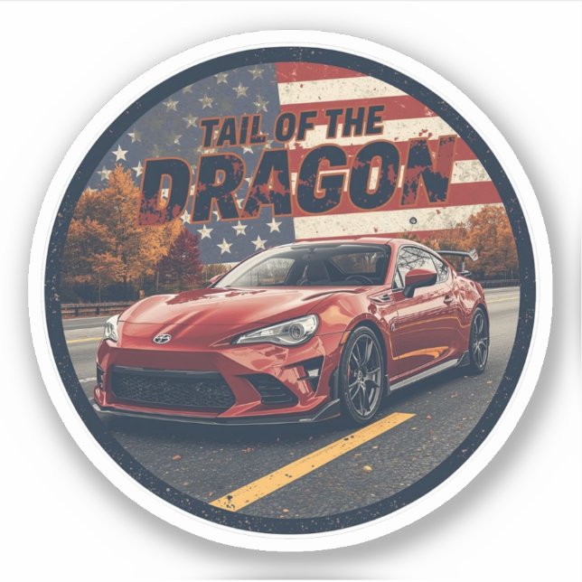 Adesivo Tail of the Dragon Deals Gap sports car road trip  (Frente)
