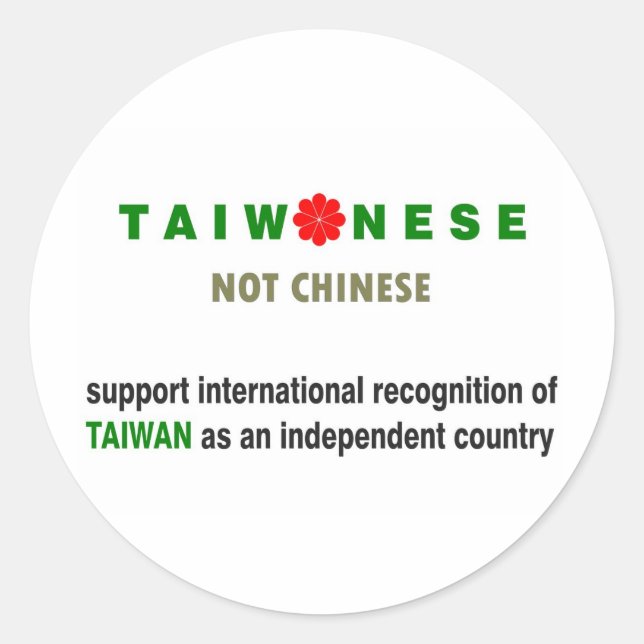 Adesivo Taiwan não chinês (Frente)