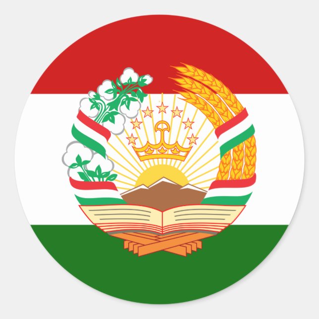 Adesivo Tajiquistão Flag & Emblem, Flag do Tajiquistão (Frente)