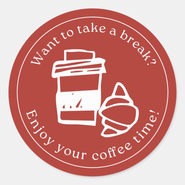 Adesivo Take a Break Sticker – Coffee Gift Label (Frente)