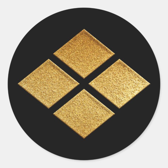 Adesivo Takeda Kamon Takeda Bishi em Dourado (Frente)