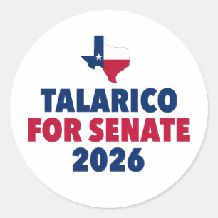 Adesivo Talarico para Senado Eleição Texas 2026