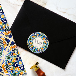 Adesivo Talavera azulejo - vintagem azul-mexicana