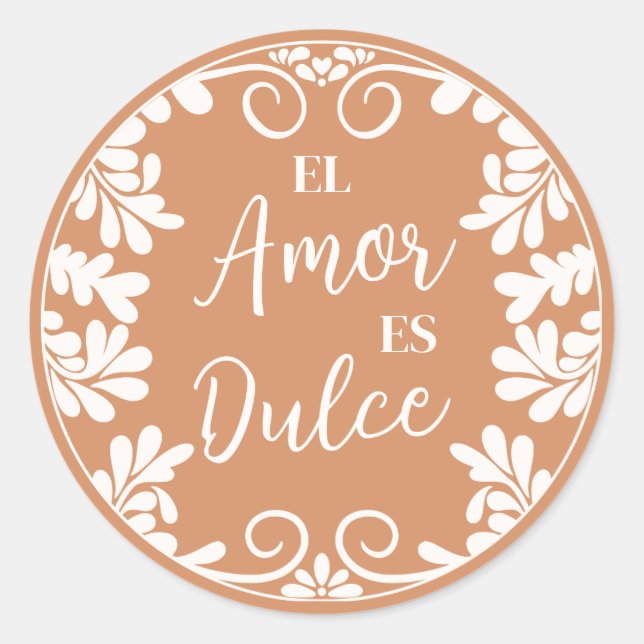 Adesivo Talavera Casamento Mexicano El Amor Es Dulce Cupca (Frente)