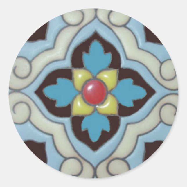 Adesivo Talevera Azulejo 3 Sticker Round (Frente)