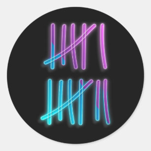 Adesivo Tally Marks 67 Meme Contagem Colorida 6 7 Brainrot
