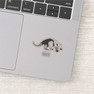 Adesivo Tamandua ilustração de desenho animado