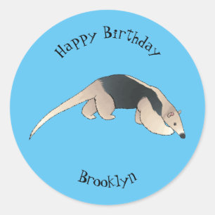 Adesivo Tamandua ilustração de desenho animado