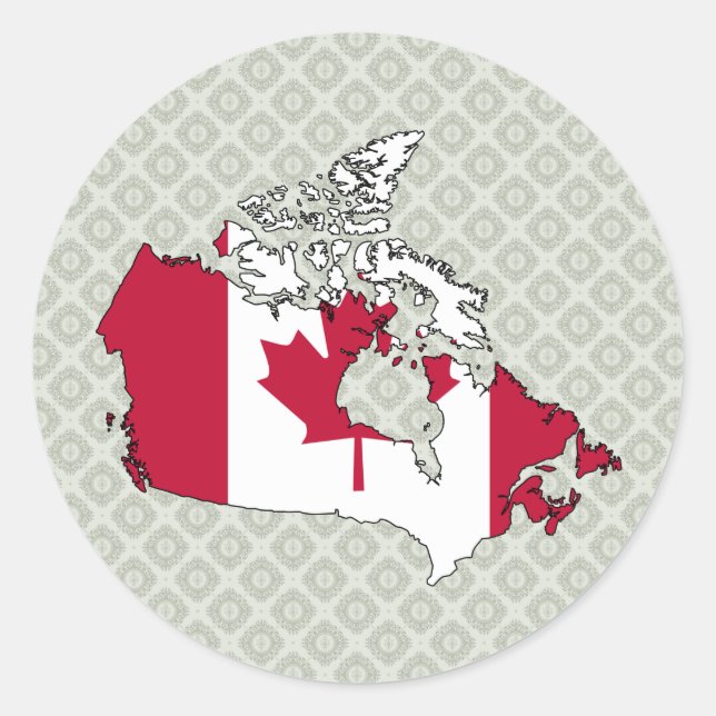 Adesivo Tamanho do cheio do Mapa de Sinalizador do Canadá (Frente)