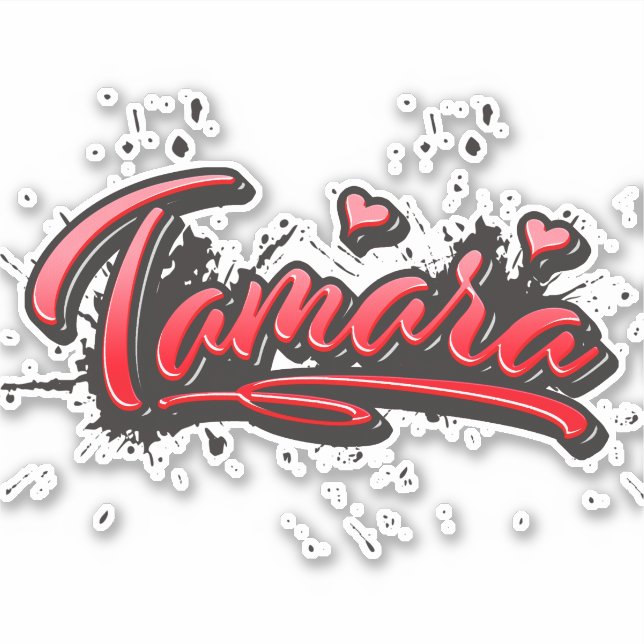 Adesivo Tamara red Heart Graffiti Aufkleber Sticker (Frente)