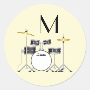 Adesivo Tambor Set Drummer Banda Professora Músico