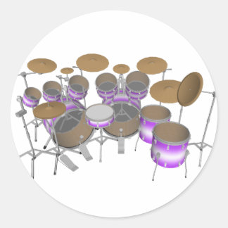 Adesivo Tambores: Kit do tambor roxo e branco: Modelo 3D: