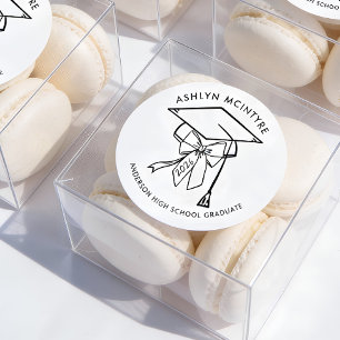 Adesivo Tampa de Formatura Minimalista com Laço