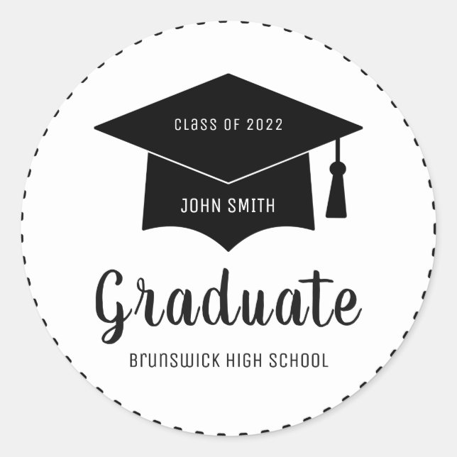 Adesivo Tampa de Formatura Personalizada Ano Nome da Escol (Frente)