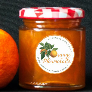 Adesivo Tampa de Frasco de Marmelada de Laranja Caseira co