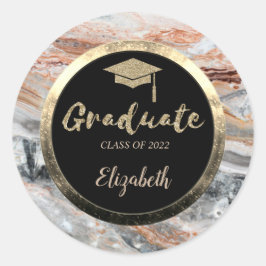 Adesivo Tampa de Graduação Brilhante Dourada, Rocha de Már