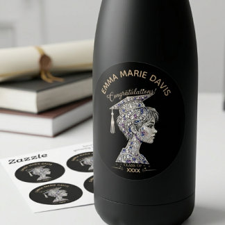 Adesivo Tampa de Graduação com Rhinestone de Luxo Menina P