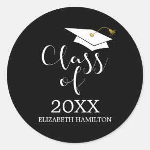 Adesivo Tampa de Graduado da Turma de 2024 Chic Caligrafia