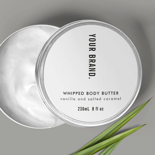 Adesivo Tampa de Jar de Pacote Simples e Moderno de Produt (Modern Minimalist Simple Product Packaging Jar Lid Classic Round Sticker)