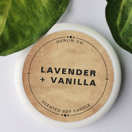 Adesivo Tampa de Jarro de Vela de Soja Caseira de Papelão 