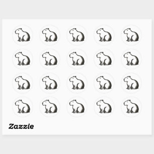 Adesivo Tampa de Pincel de Tinta Capivara – Design de Anim