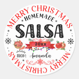 Adesivo Tampa de Pote Salsa Caseira Feliz Natal Nome