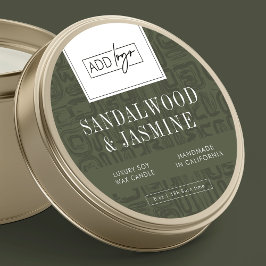 Adesivo Tampa de Vela de Soja em Pote com Logotipo em Padr