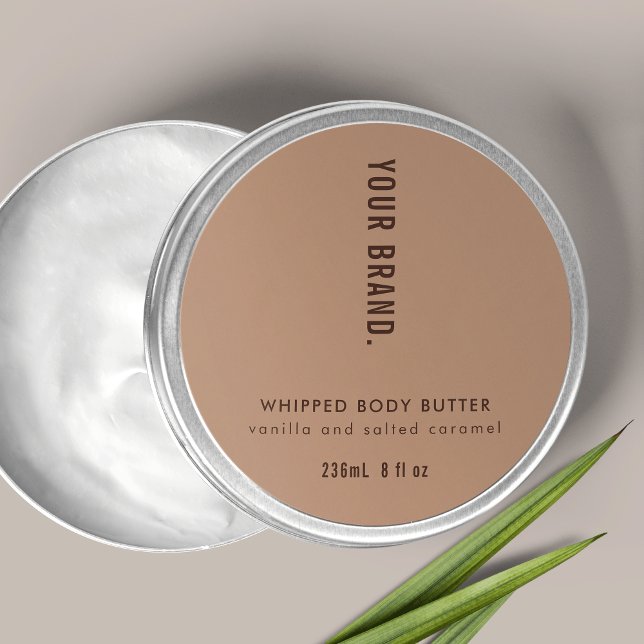 Adesivo Tampa do Jar de Encapsulamento Simples de Beige Ne (Neutral Beige Simple Product Packaging Jar Lid Classic Round Sticker)