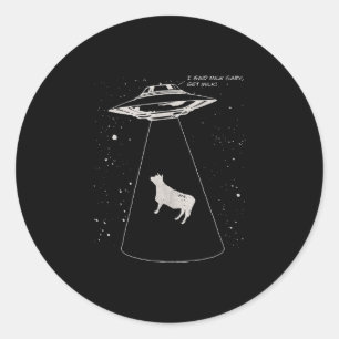 Adesivo Tampa Vaca Funny Leite OVNI Voadora Saucer