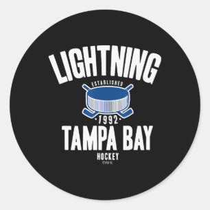 Adesivo Tampa Y Lightning Disco de Hockey Preto Oficialmen